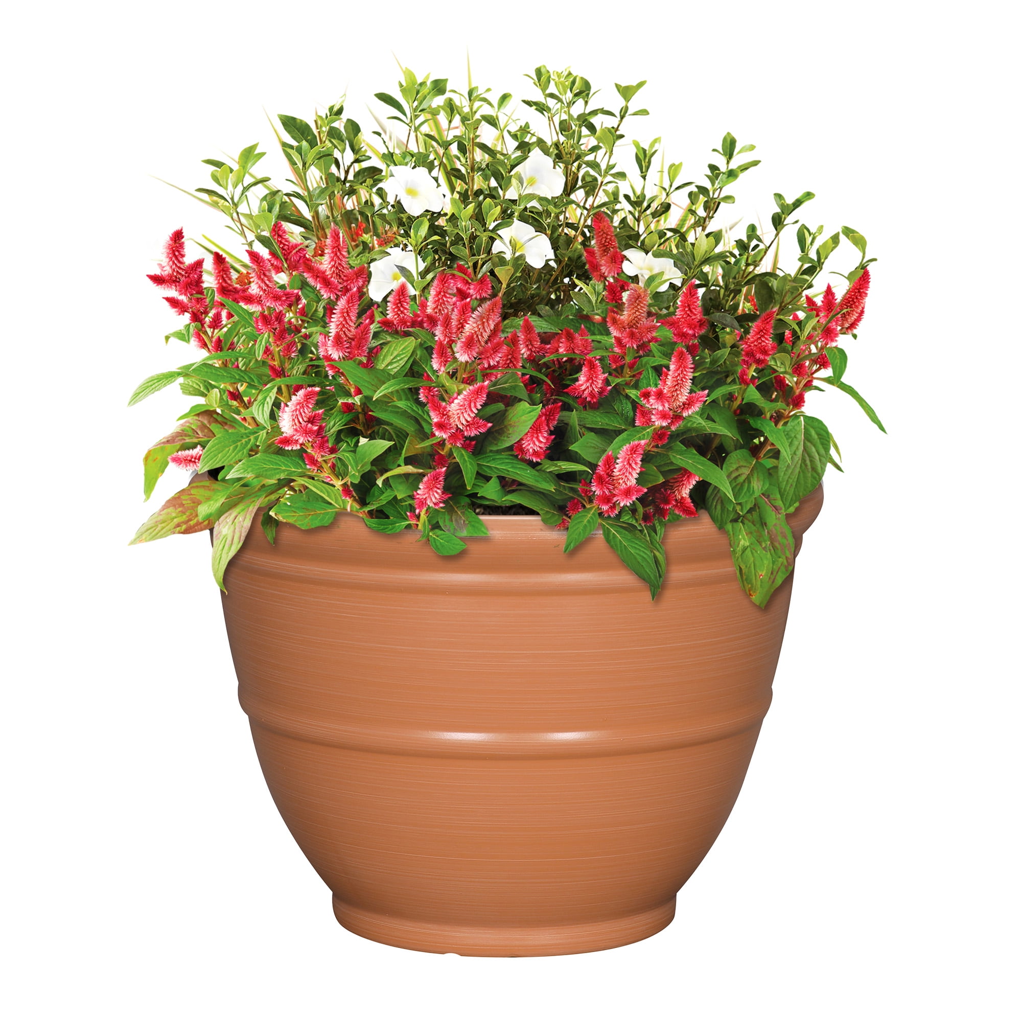 Mainstays Ferenza  Orange Recycled Resin Planter, 14IN L x 14in W x 10in H