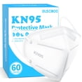 thumbnail image 1 of Mascarilla facial BLSCode KN95, paquete de 60, blanca, envuelta individualmente, 1 of 8