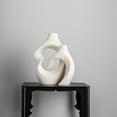 thumbnail image 3 of Matte White Ceramic Vase, 2-Piece, Unique, Modern, Home Decor, 3 of 6