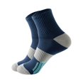 thumbnail image 2 of Helii Men's Basketball Crew Socks – Low Cut Athletic Sports Socks, Breathable Moisture Wicking Cushioned Training Socks for Running Gym, Reinforced Heel Toe Color Block Socks Blue,One Size, 2 of 5