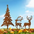 thumbnail image 2 of PEIBang 3Pcs Christmas Rusty Metal Decoration,Rustic Christmas Tree and Reindeer Signs for Outside,Decorative Garden Stakes for Potted Plants Walkway and Yard, 2 of 7