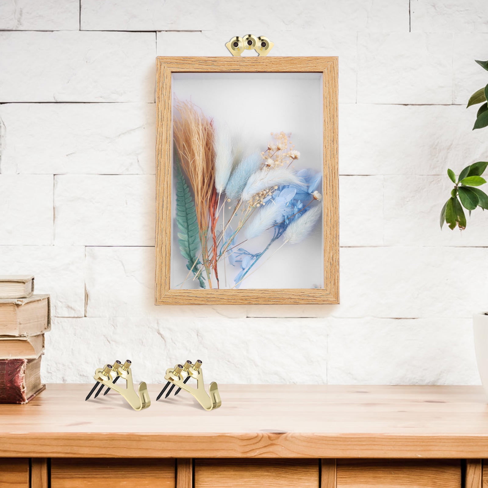 ULTNICE 20Pcs Heavy Duty Picture Hangers with Elegant Golden Finish for Secure Wall Mounting