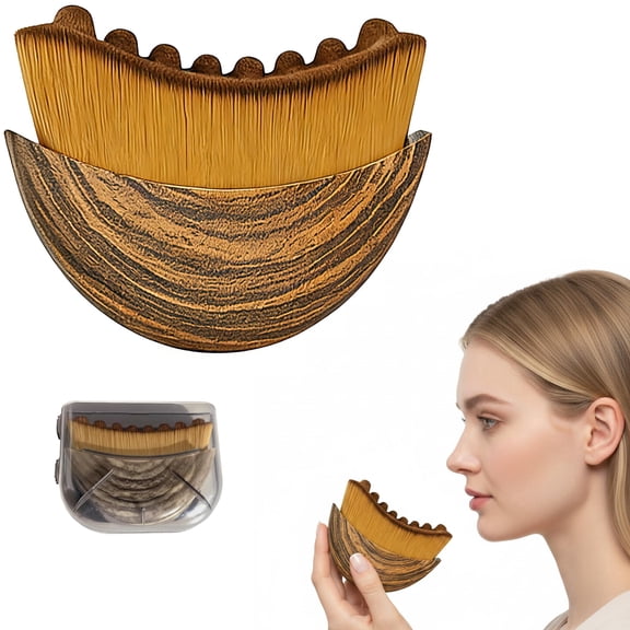 1PCS Lymphatic Contour Face Brush for Lymphatic Drainage Massager Tool for Face & Neck Lifting, Gua Sha Brush, Jawline Chin Sculpting, Dry Brushing, Curved Ergonomic Design(Brown, 1PCS)