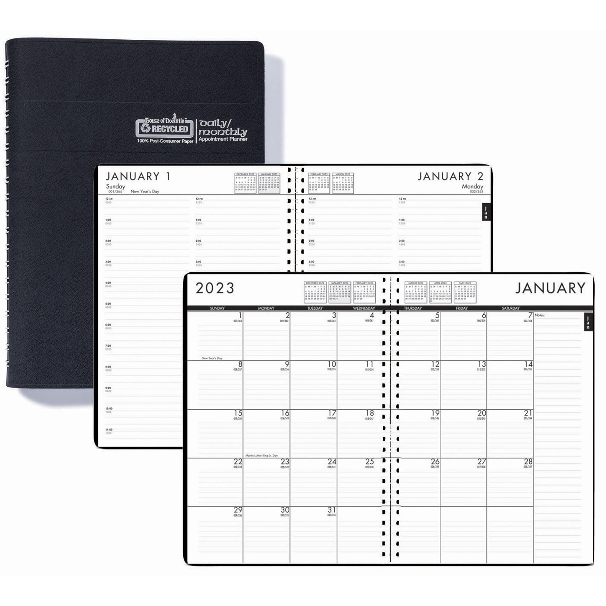 Recycled Daily/Monthly 24/7 Appt Planner.