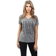 thumbnail image 2 of Thread Tank Peace Love And Rock n Roll Women's Relaxed V-Neck T-Shirt Tee Heather Grey Medium, 2 of 6