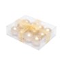 Metallic Ball Candles, Box of 12, Gold, 1.5-Inch Diameter, Box of 12 ball candles are tied with a coordinating color ribbon By Biedermann & Sons