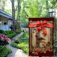 thumbnail image 4 of PHYHOO  Christmas Monogram Letter E Garden Flag Vertical Double Sided,Cardinal Bird Wood Door with Red Bow-knot Flag for Yard Winter Family Last Name Initial Outside Decoration White, 4 of 6