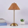 thumbnail image 4 of Cordless Led Table Lamp Rechargeable Dimmable Rattan Touch Table Lamp Cordless Led Table Lamp (Brown), 4 of 10