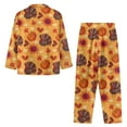 thumbnail image 4 of Renewold Thermal Button Pj Set for Women Thanksgiving Turkey Pumpkin Nightwear Tops Pants Buttom 2 Pieces Durable Winter Fall Spring Outfits Sleepwear Size S, 4 of 6