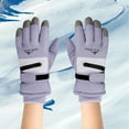 thumbnail image 2 of Winter Gloves Women Touchscreen Winter Fashion Fleece Lining Windproof Purple Gloves, 2 of 4