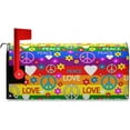 thumbnail image 4 of Peace Love Sign Magnetic Mailbox Cover Rainbow MailWraps Garden Yard Home Decor for Outside Oversized-25.4" x20.8"\u2026, 4 of 6