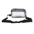 thumbnail image 2 of Bolso bandolera transparente impermeable de gran capacidad correa ajustable riñonera de pecho de PVC transparente para viajes deportivos negro, 2 of 12