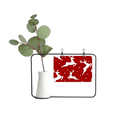 thumbnail image 1 of mas Elk Red Festival Metal Picture Frame Cerac Vase Decor, 1 of 2