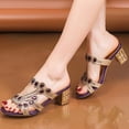 thumbnail image 5 of Hurxie Womens Chunky Block Low Heel Open Toe Sandals Mules Shoes Slingback Slip-on Prom Wedding Dress Purple 7, 5 of 7