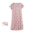 thumbnail image 5 of XIAONU Womens Nightshirts Summer Thin Trendy Short Sleeve Floral Nightgown Baggy Oversized Pleasure Round Neck Sleepwear Homewear, 5 of 5
