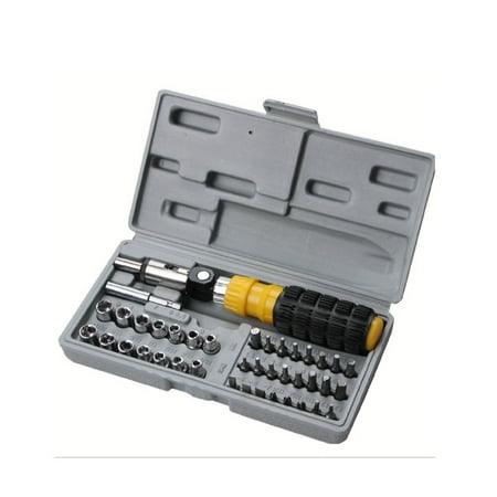 

41 in 1 Portable Plastic Handle Combination Set Screwdriver Ratchet Wrench Set Car Repair Tool