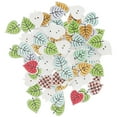 thumbnail image 4 of 100Pcs Leaf Shaped Painting Buttons Mixed Wood Craft Buttons Assorted Bulk Buttons for DIY, 4 of 14