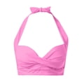 thumbnail image 4 of MKLEKYY Trajes De Baños Women Lace Up Swimwear Tops Underwire Full Coverage Bikini Top Push Up Swim Crop Top Tie Back Bathing Suit Tops, 4 of 5