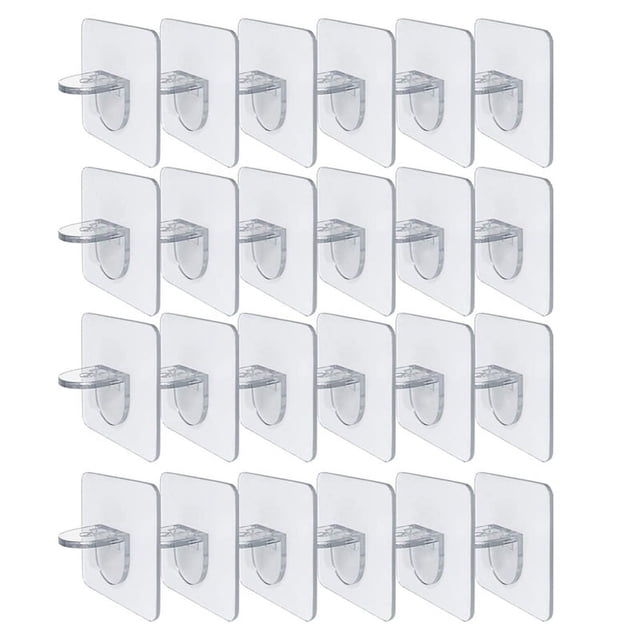 24 Piezas de Soporte Estante Sin Perforaciones, Clips Autoadhesivos para Estantes Gabinete Cocina, Soportes Armario, Capa Tablilla