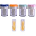 thumbnail image 1 of 4 Pieces Manually Contact Lens Washer Cleaner, Lens Cleaning Container for Everyday Use, Contact Lens Cases, Contact Lens Soak Storage Kit for Travel Home, 1 of 8