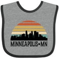 thumbnail image 3 of Inktastic Minneapolis Minnesota Skyline Retro Sunset Boys or Girls Baby Bib, 3 of 4