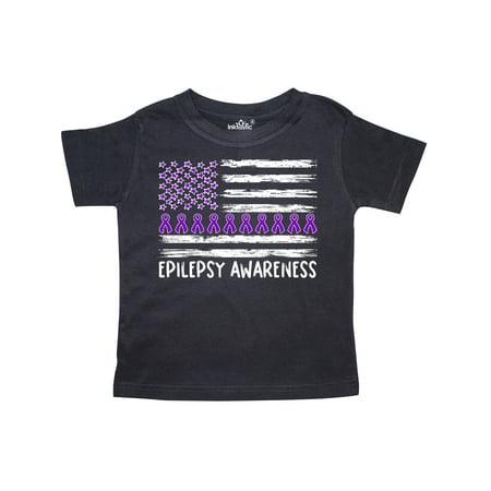 

Inktastic Epilepsy Awareness Purple Ribbons and Flag Gift Toddler Boy or Toddler Girl T-Shirt