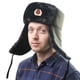 thumbnail image 3 of Ushanka-Sombrero ruso de piel para invierno, gorro de soldado extraíble, cazador, Sombreros con orejeras, aviador con emblema de estrella roja, 3 of 4