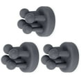 thumbnail image 2 of Spencer 3 Pack Adhesive Hooks Silicone Wall Mount Hooks Grips Razor Holder Towel Hooks Toothbrush Holders Functional Waterproof Hook for Bathroom Kitchen Living Room Office (Black), 2 of 10