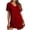 Red, variant on Hurxie Swimsuit Cover Ups for Women Short Sleeve Bathing Suit Coverup Casual Bikini Swimwear Beach Cover Up Dress Wine,S