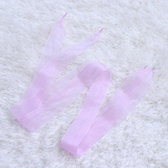 WHAMVOX 1 Pair 4CM Widening Transparent Shoe Laces Shoestrings for Party Dancing Hiking Hip-hop Decorations(Light Purple)