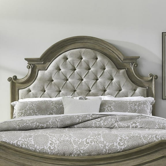 Liberty Furniture Industies, INC Magnolia Manor Queen Upholstered Panel Headboard - Weathered Bisque