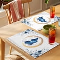 thumbnail image 4 of Butterfly Placemats Set of 8, Watercolor Blue Grey Butterfly Floral Leaf Non-Slip Place Mats Washable Table Mats for Kitchen Dining Table Decorations Indoor/Outdoor, 4 of 9