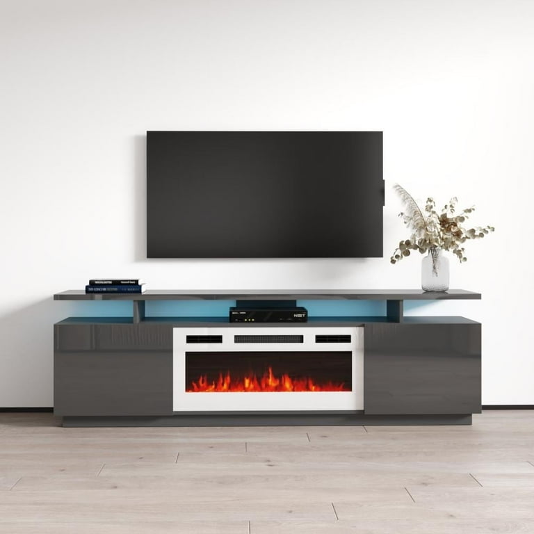 Meble Furniture Eva KWH Modern 71 inch Electric Fireplace TV Stand