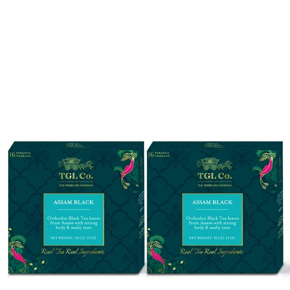 The Good Life Company Assam Black Tea Bags / Loose Tea Leaf (16 Tea Bags) Pack of 2