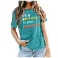 thumbnail image 2 of Summer Tops for Women Pickleball It's A Good Day To Play Pickleball Pickleball Player Tee Oversized Tshirts for Women Green XXXL, 2 of 4