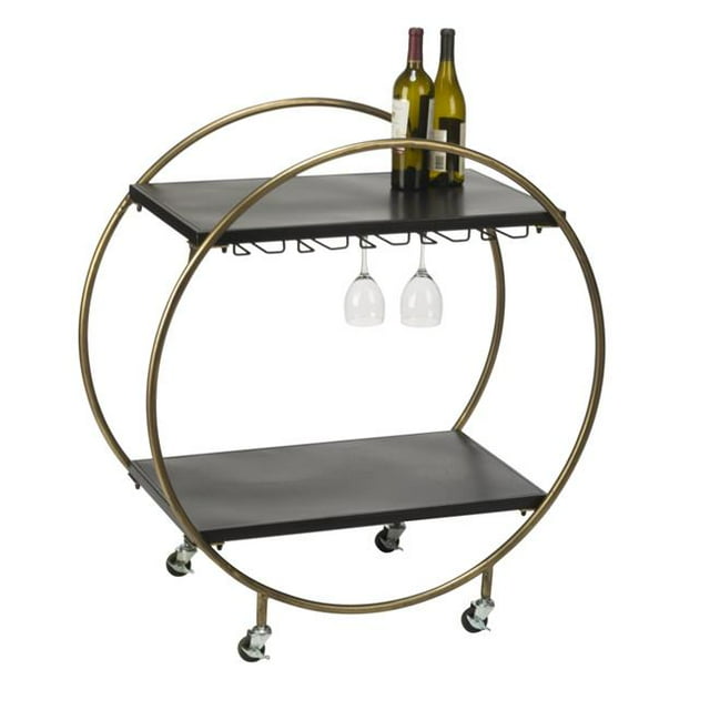 Tripar International 18510 Chariot à Barres Rétro, Or et Noir Mat
