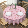 thumbnail image 3 of Rainbow Pink Round Table Cloth,Wrinkle Resistant Table Cover with Polyester,Waterproof Reusable Round Table Clothes for Weeding Birthday Tea Party Decorations (Round,60x60inch), 3 of 6