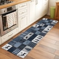thumbnail image 3 of 2x6 Washable Runner Rug, Vintage Blue Patchwork Non-Slip Hallway Runner for Entryway Kitchen Bedroom, Miu Deer Bear Tree Buffalo Plaid Modern Indoor Carpet Runner Floor Mat, 3 of 9