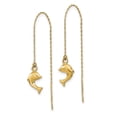 thumbnail image 2 of Diamond2Deal 14k Yellow Gold Polished Dolphins Threader Earrings for Women (L- 2.33 in, W-0.32 in), 2 of 4