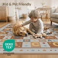 thumbnail image 4 of ODIKA 5'x7' Washable Area Rug Circle Abc Letter Grid Playroom Motif Border Classroom Alphabet Flowing Dynamic for Dining Room, Under Table, Home Office, Non-Slip Chair-Friendly, 4 of 7