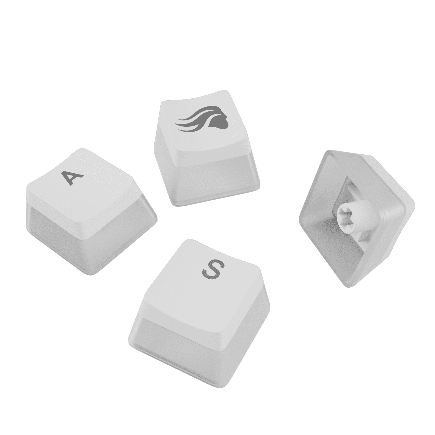 Glorious Gaming GPBT Aura Pudding Keycaps - Fits with Compact, TKL, Full Size Mechanical Gaming Keyboards - White
