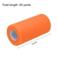thumbnail image 2 of 6 inch 50 Yards Tulle Ribbon Rolls Pastel Netting Fabric for Gift Wrapping Christmas Wedding, Orange, 2 of 5