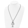 thumbnail image 4 of Diamond2Deal Stainless Steel Antiqued and Polished Cross Pendant on a Spiga Chain Necklace for Men 24", 4 of 5