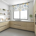thumbnail image 4 of Blue Yellow Floral Spring Valance Curtains for Kitchen/Living Room/Bathroom/Bedroom Window,Rod Pocket Small Topper Half Short Window Curtains Voile Sheer Scarf,Summer Botanical Pastoral Green 60"x18", 4 of 8
