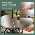 thumbnail image 5 of Round Outdoor Tablecloth with Umbrella Hole and Zipper, Gray Brown Tablecloth with Elastic Waterproof, Modern Gradient Geometric Patio Table Covers for 36" - 44" Picnic Pool Tables, 5 of 9