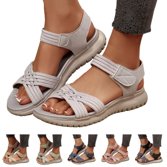 Dakaela Women's Walking Sport Sandals Lightweight Open Toe Strappy Hiking Camping Summer Shoes with Adjustable Straps and Arch Support Black 6.5