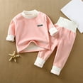 thumbnail image 2 of HAiming Toddler Boy Cotton Clothes Outfits Long Sleeve Fleece Lined Long Sleeve Round Neck Tops and Pant Set Loungewear, 2 of 3