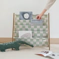 thumbnail image 6 of 3 Sprouts Recycled Fabric Kids Book Rack Storage Bookshelf Organizer in Checkerboard Green for Ages 3+, 6 of 6