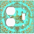 thumbnail image 4 of Metal Light Switch Plate Cover Elegant Teal Crown Frame FRA019, 4 of 13