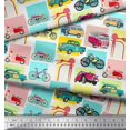 thumbnail image 2 of Soimoi Polyester Crepe Fabric Vehicles Patchwork Fabric Prints by Yard 52 Inch Wide, 2 of 3